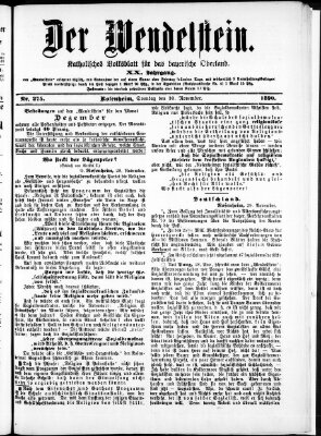 Wendelstein Sonntag 30. November 1890