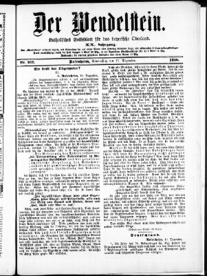 Wendelstein Donnerstag 11. Dezember 1890