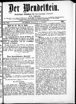 Wendelstein Sonntag 14. Dezember 1890