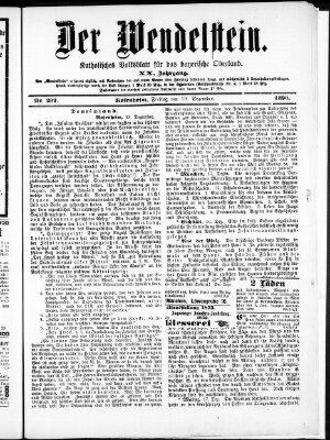 Wendelstein Freitag 19. Dezember 1890