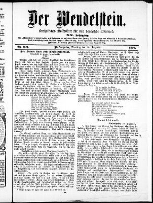 Wendelstein Dienstag 30. Dezember 1890