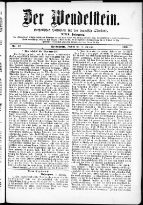 Wendelstein Freitag 16. Januar 1891