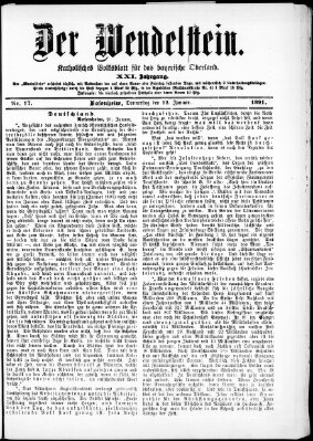 Wendelstein Donnerstag 22. Januar 1891