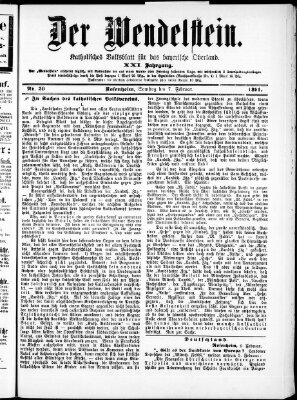 Wendelstein Samstag 7. Februar 1891