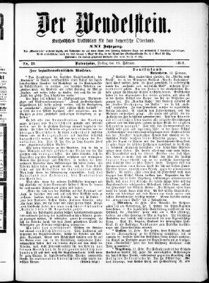 Wendelstein Freitag 13. Februar 1891