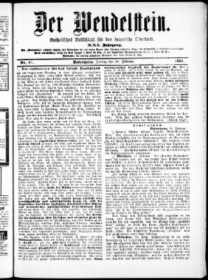 Wendelstein Freitag 20. Februar 1891