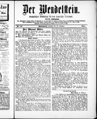 Wendelstein Sonntag 22. Februar 1891