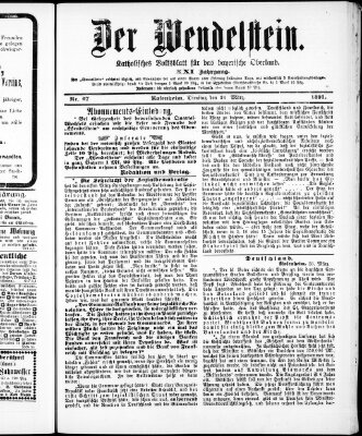 Wendelstein Dienstag 24. März 1891