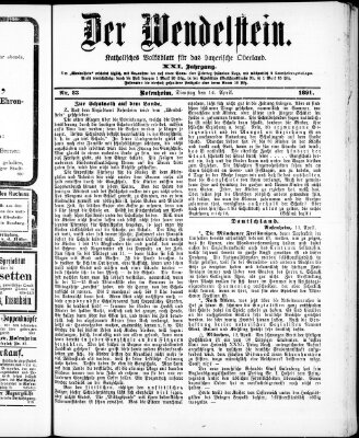 Wendelstein Dienstag 14. April 1891