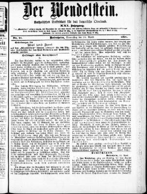 Wendelstein Donnerstag 23. April 1891