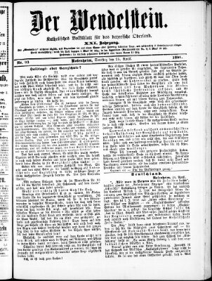 Wendelstein Samstag 25. April 1891