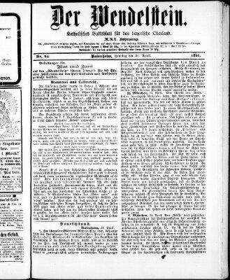 Wendelstein Sonntag 26. April 1891