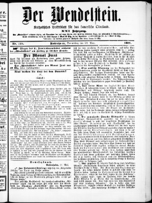 Wendelstein Donnerstag 28. Mai 1891