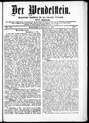 Wendelstein Samstag 30. Mai 1891