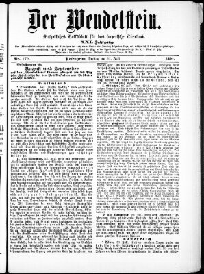 Wendelstein Freitag 31. Juli 1891