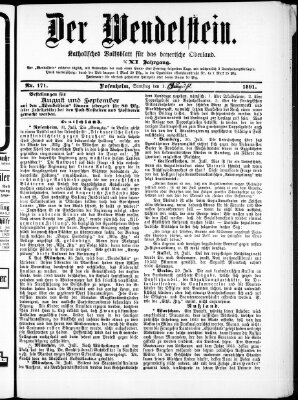 Wendelstein Samstag 1. August 1891