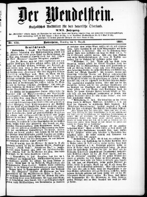 Wendelstein Sonntag 2. August 1891