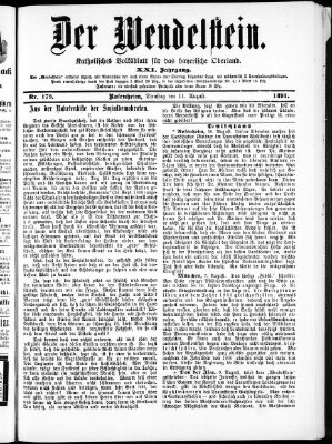 Wendelstein Dienstag 11. August 1891