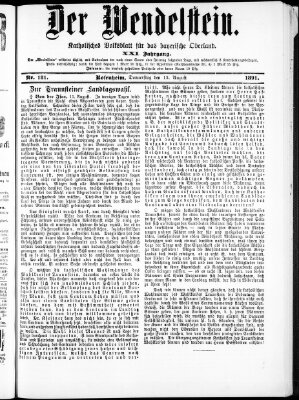 Wendelstein Donnerstag 13. August 1891