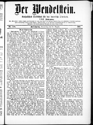 Wendelstein Donnerstag 20. August 1891