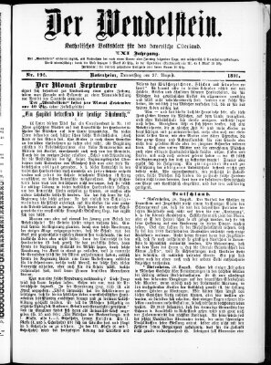 Wendelstein Donnerstag 27. August 1891