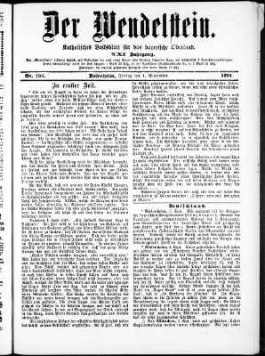 Wendelstein Freitag 4. September 1891