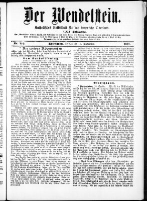 Wendelstein Freitag 18. September 1891