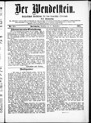 Wendelstein Samstag 19. September 1891