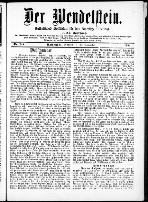 Wendelstein Mittwoch 23. September 1891