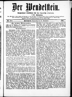 Wendelstein Donnerstag 24. September 1891