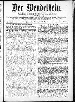 Wendelstein Sonntag 27. September 1891