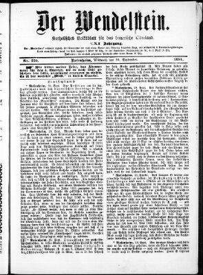 Wendelstein Mittwoch 30. September 1891