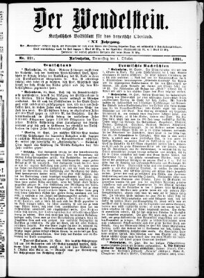 Wendelstein Donnerstag 1. Oktober 1891