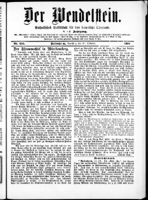 Wendelstein Samstag 17. Oktober 1891