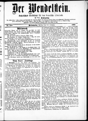 Wendelstein Freitag 23. Oktober 1891