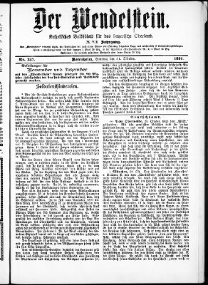 Wendelstein Samstag 31. Oktober 1891