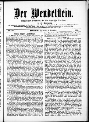 Wendelstein Freitag 6. November 1891