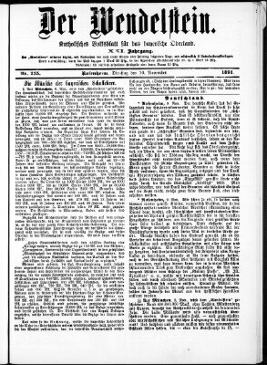 Wendelstein Dienstag 10. November 1891