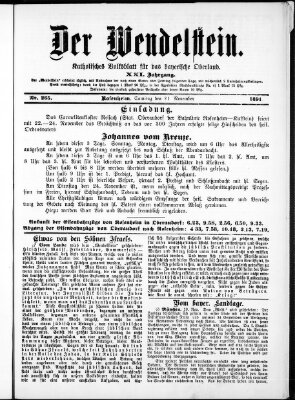 Wendelstein Samstag 21. November 1891