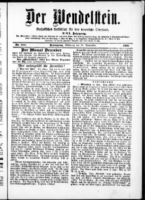 Wendelstein Mittwoch 25. November 1891