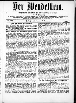 Wendelstein Freitag 27. November 1891