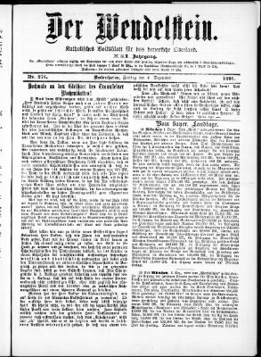 Wendelstein Freitag 4. Dezember 1891