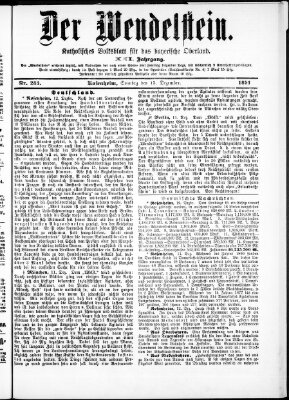 Wendelstein Sonntag 13. Dezember 1891