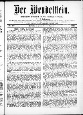 Wendelstein Freitag 18. Dezember 1891