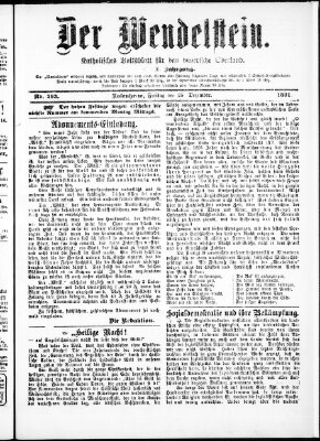 Wendelstein Freitag 25. Dezember 1891