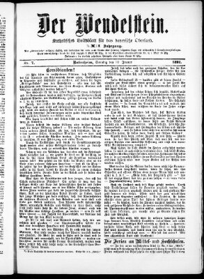 Wendelstein Sonntag 10. Januar 1892