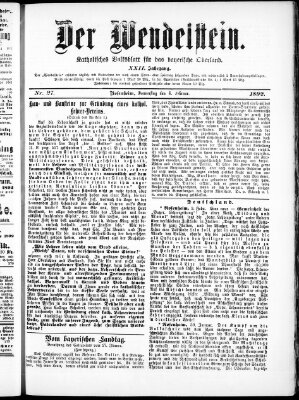 Wendelstein Donnerstag 4. Februar 1892
