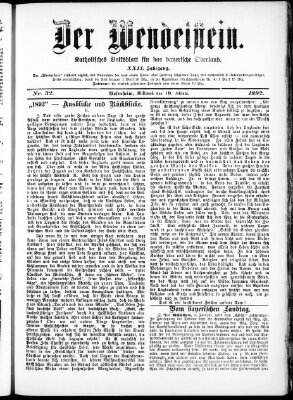 Wendelstein Mittwoch 10. Februar 1892