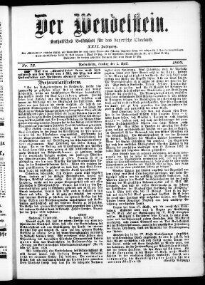 Wendelstein Samstag 2. April 1892