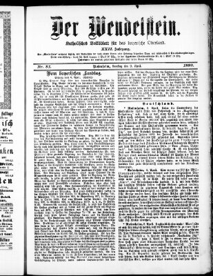 Wendelstein Samstag 9. April 1892